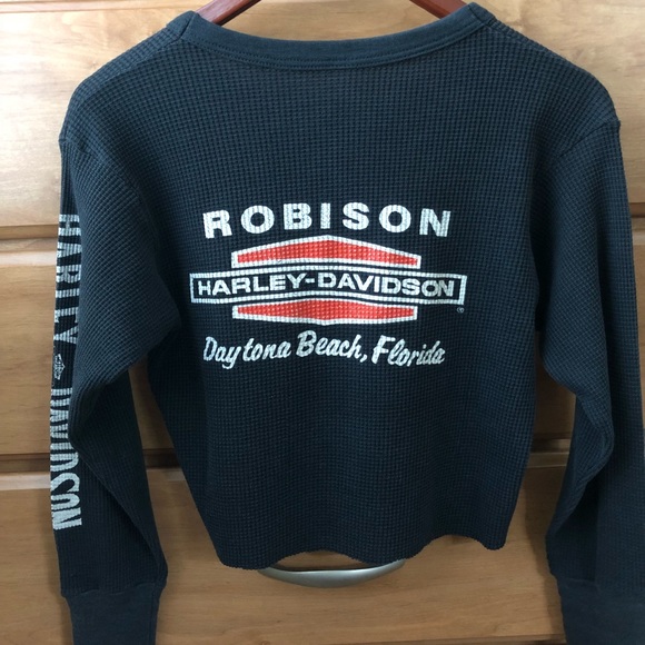 sold // vtg harley davidson crop long sleeve - Picture 8 of 8